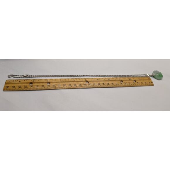 925 chain |18kGF Bale| ying yang floating ball good luck jadeite necklace long - Picture 5 of 5